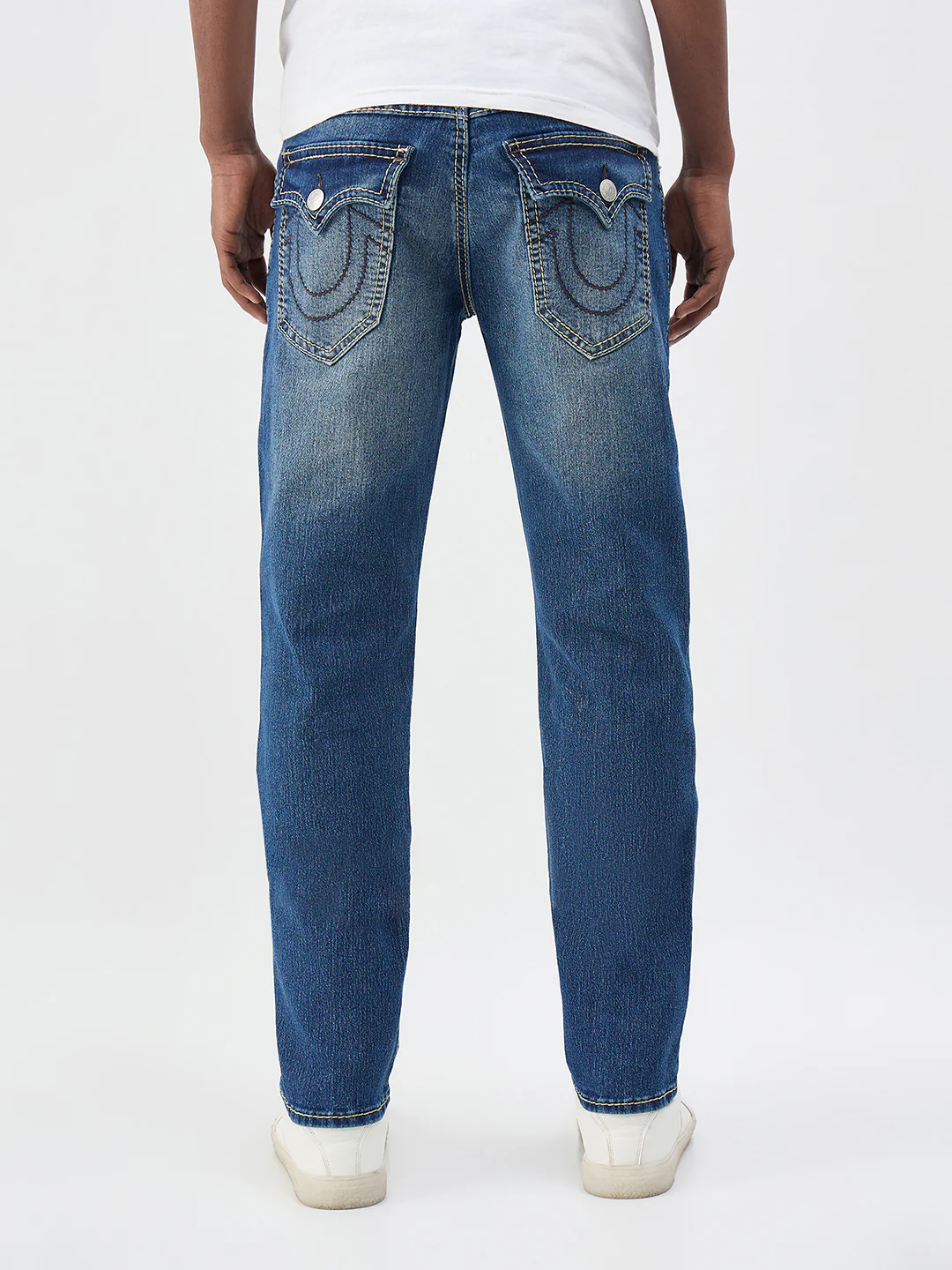 True Religion Men Blue Solid Slim Fit Big T Geno Jeans - Image 2