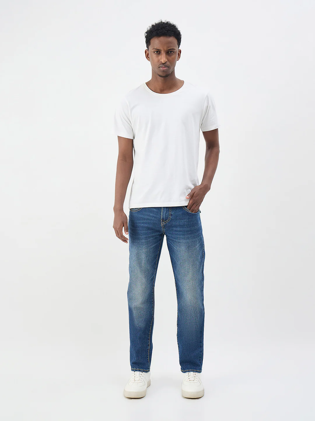True Religion Men Blue Solid Slim Fit Big T Geno Jeans - Image 3