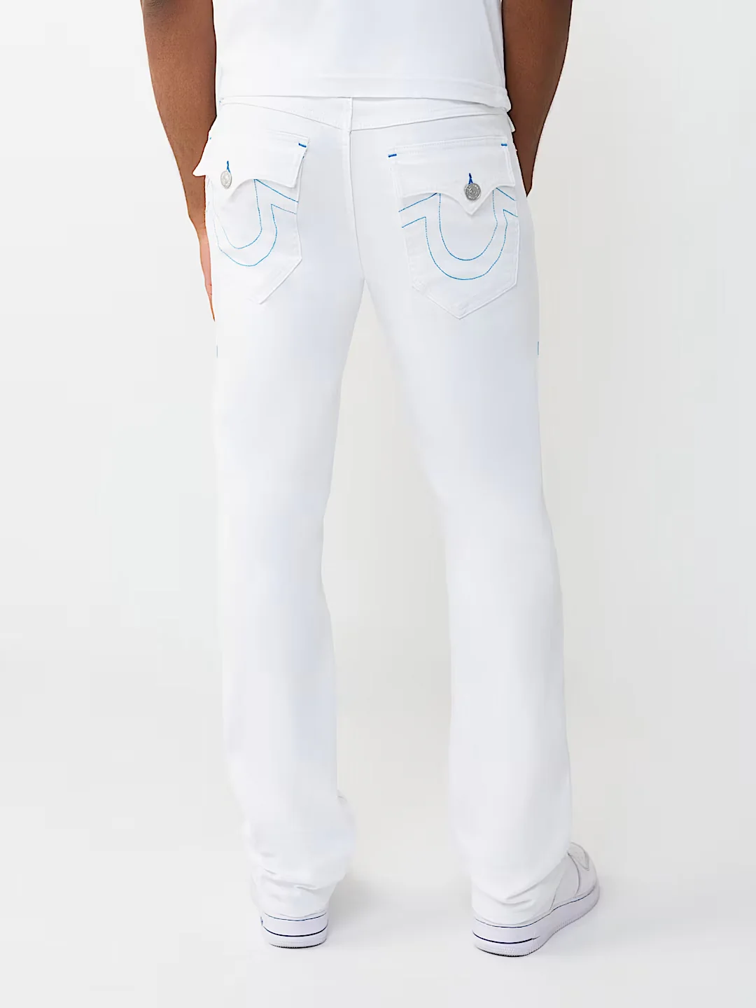 True Religion White Solid Straight Fit Stretchable SN Ricky Jeans - Image 3