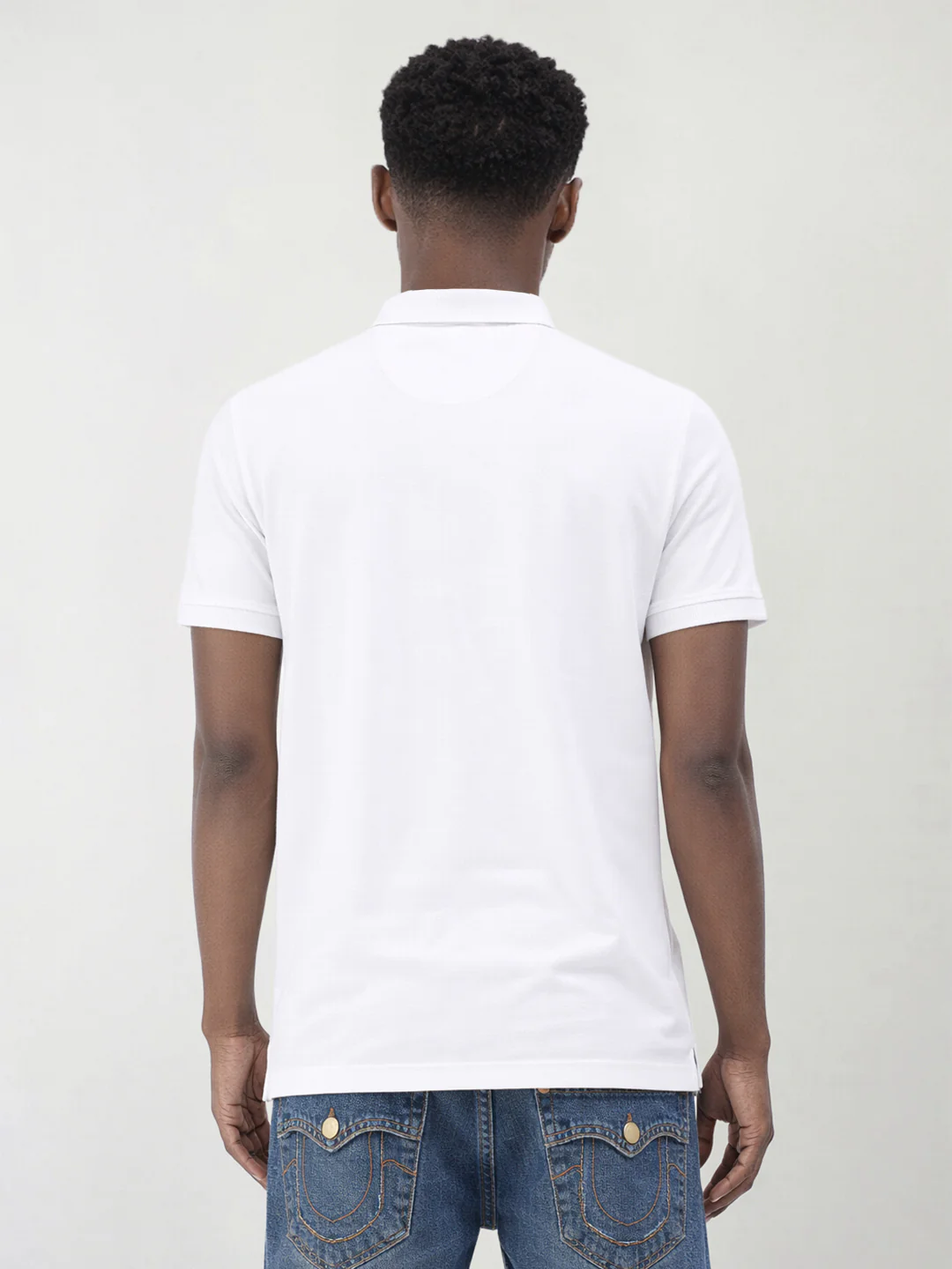 True Religion Men White Printed Regular Fit Pure Cotton Polo T-Shirt - Image 2