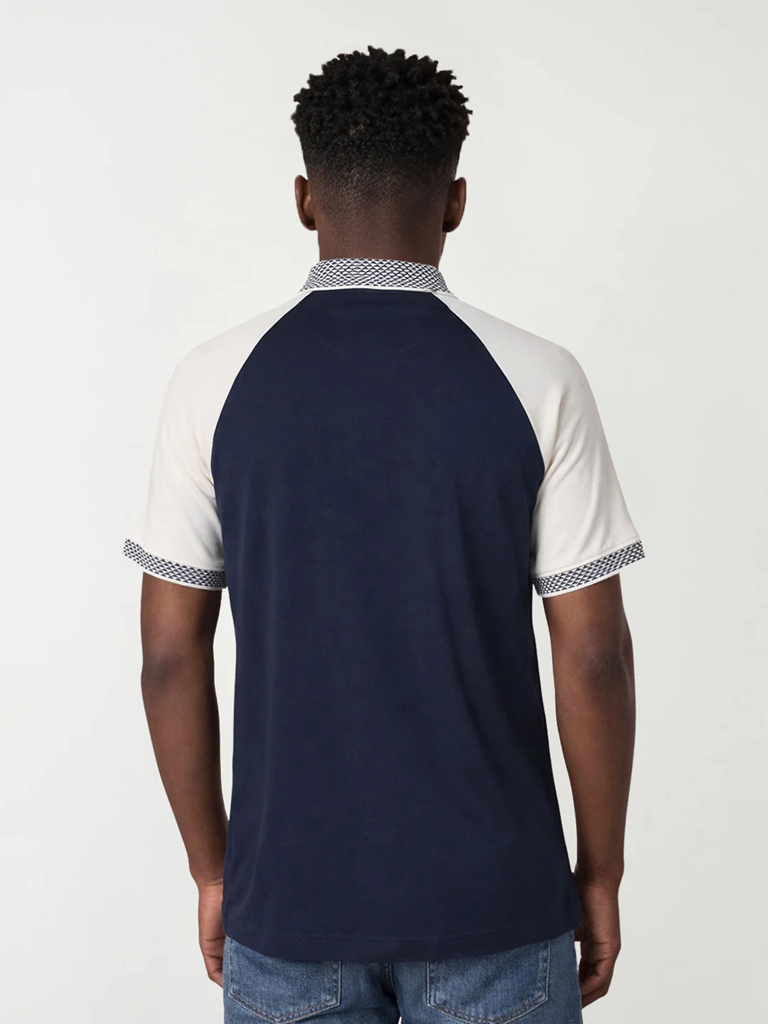 True Religion Men Navy Blue Solid Regular Fit Polo T-Shirt - Image 2