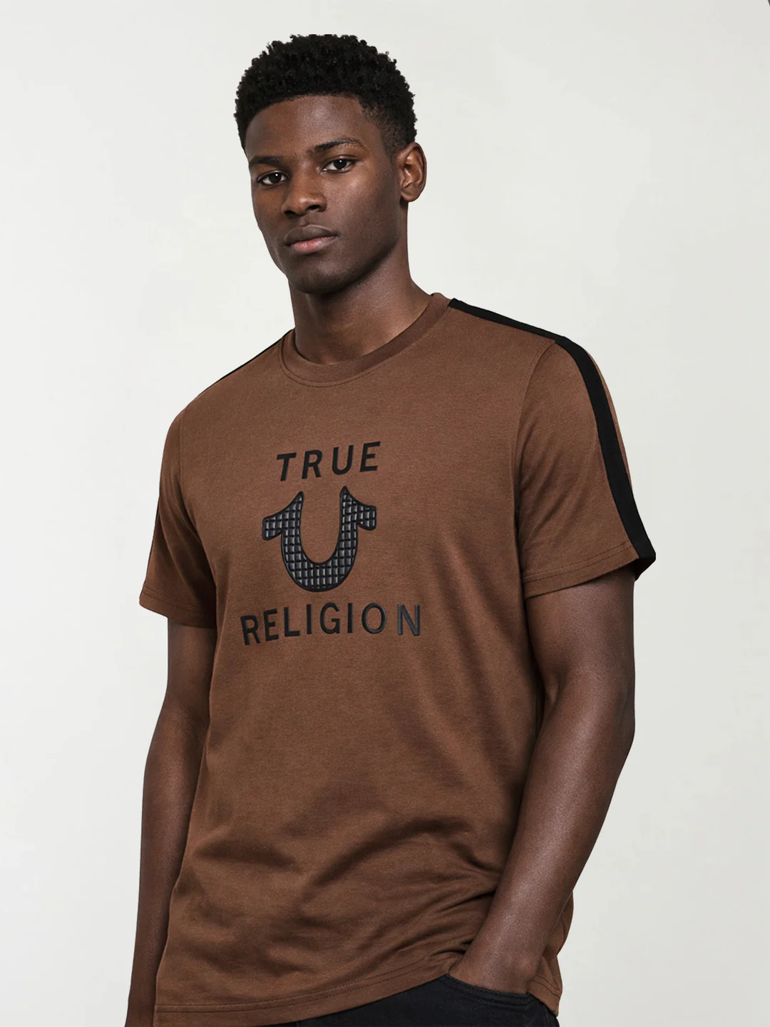 True Religion Men Brown Printed Regular Fit T-Shirt - Image 4