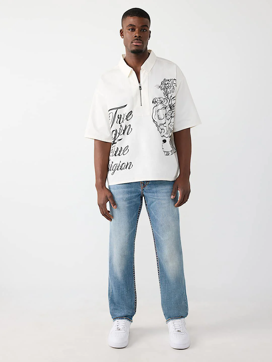 True Religion Blue Straight Fit Ricky Big T Stretchable Jeans - Image 5