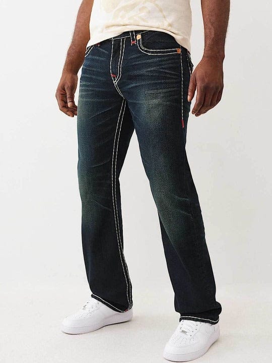 True Religion Men Super T Billy Bootcut Fit Dark Wash Jeans - Image 5