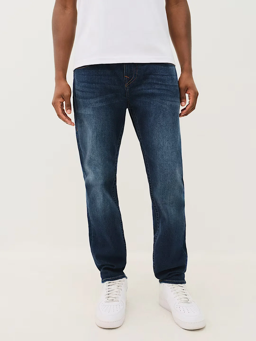 True Religion Men Navy Blue Solid Skinny Fit SN Rocco Jeans