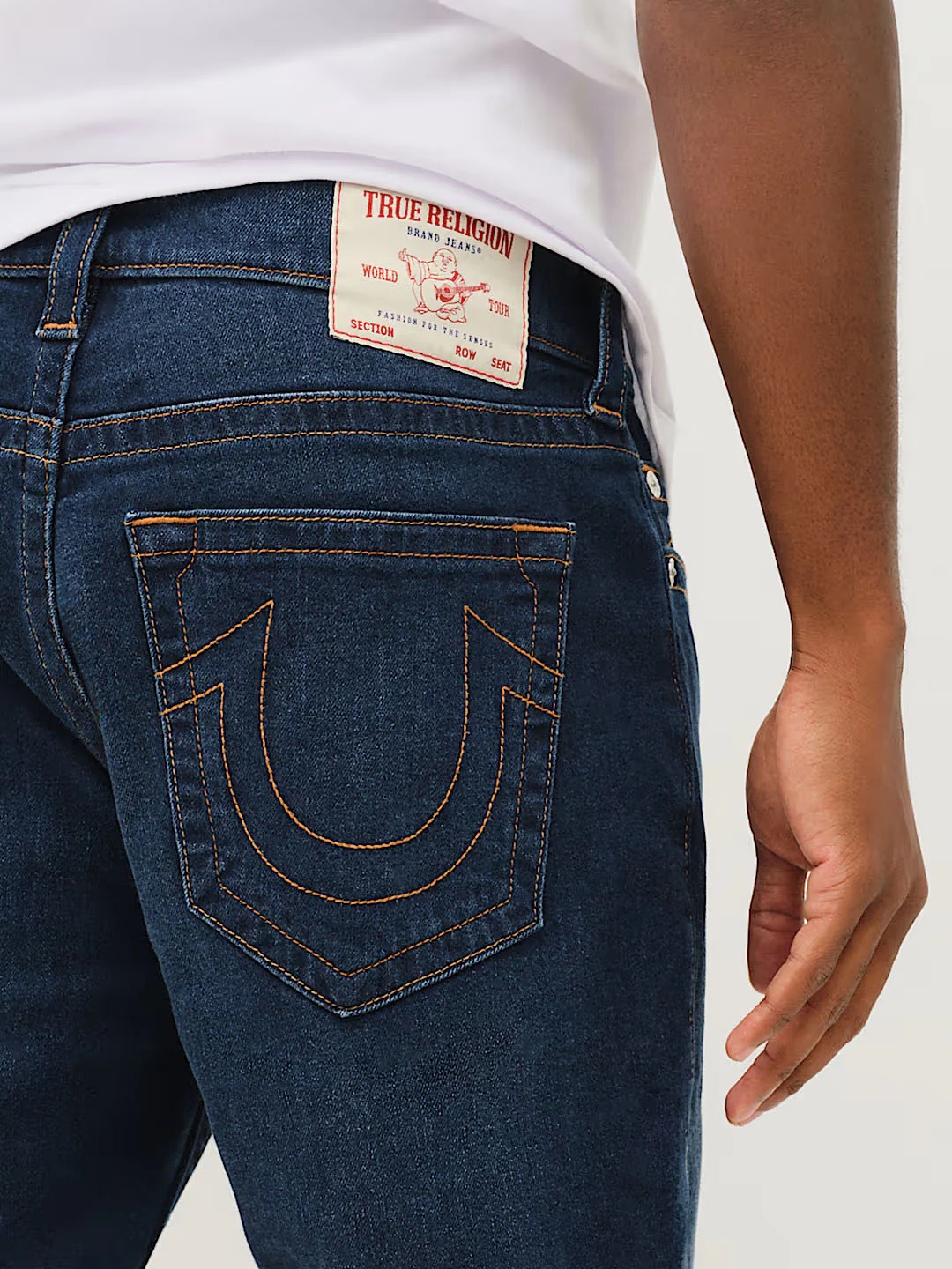 True Religion Men Navy Blue Solid Skinny Fit SN Rocco Jeans - Image 5