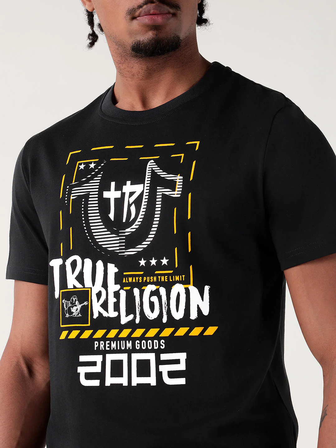 TRUE RELIGION Men Black Printed Round Neck Regular Fit T Shirt - Image 5