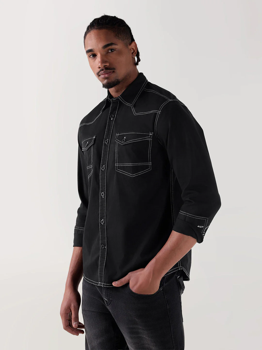TRUE RELIGION Men Black Regular Fit Shirt - Image 4