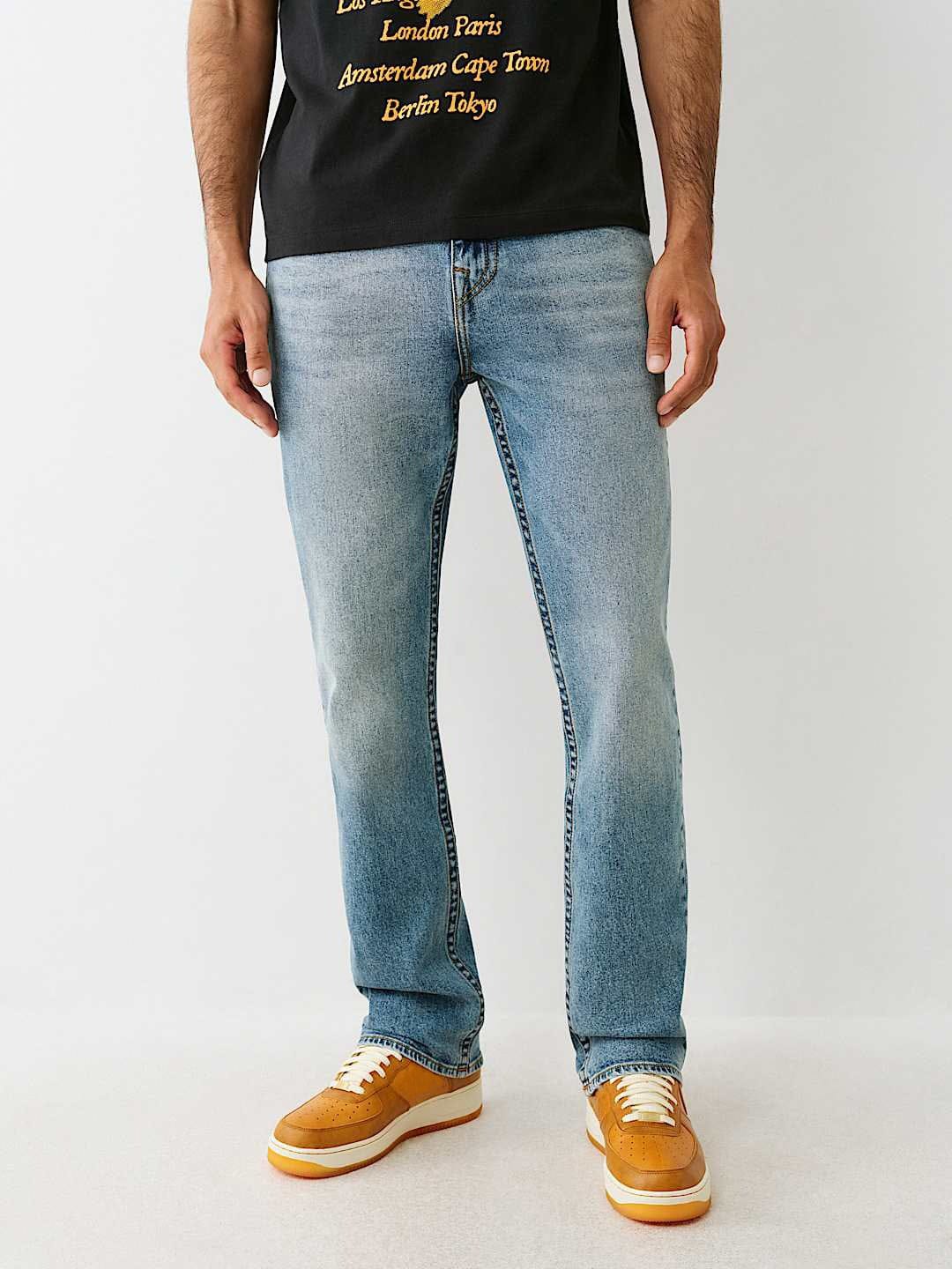 TRUE RELIGION Men Blue SN Straight Fit Jeans - Image 2