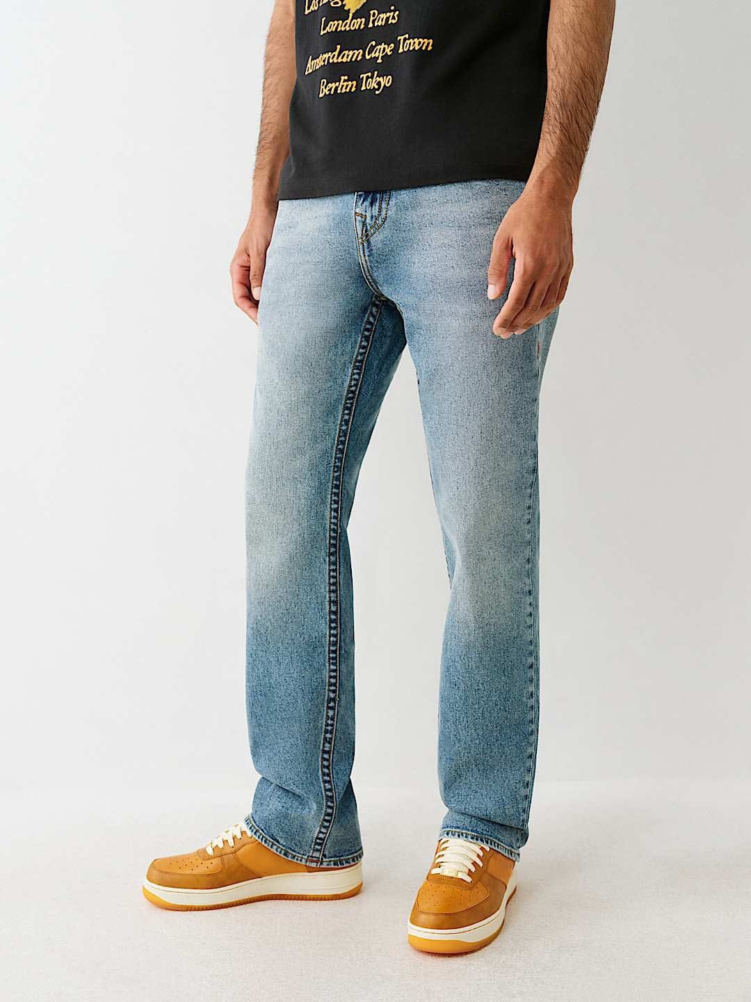 TRUE RELIGION Men Blue SN Straight Fit Jeans - Image 3