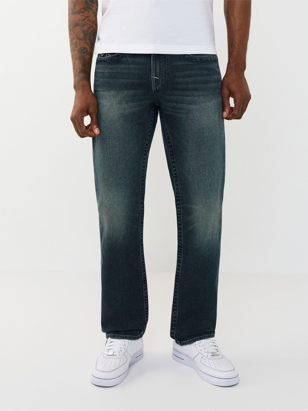 TRUE RELIGION Men Navy Blue SN Straight Fit Jeans - Image 2