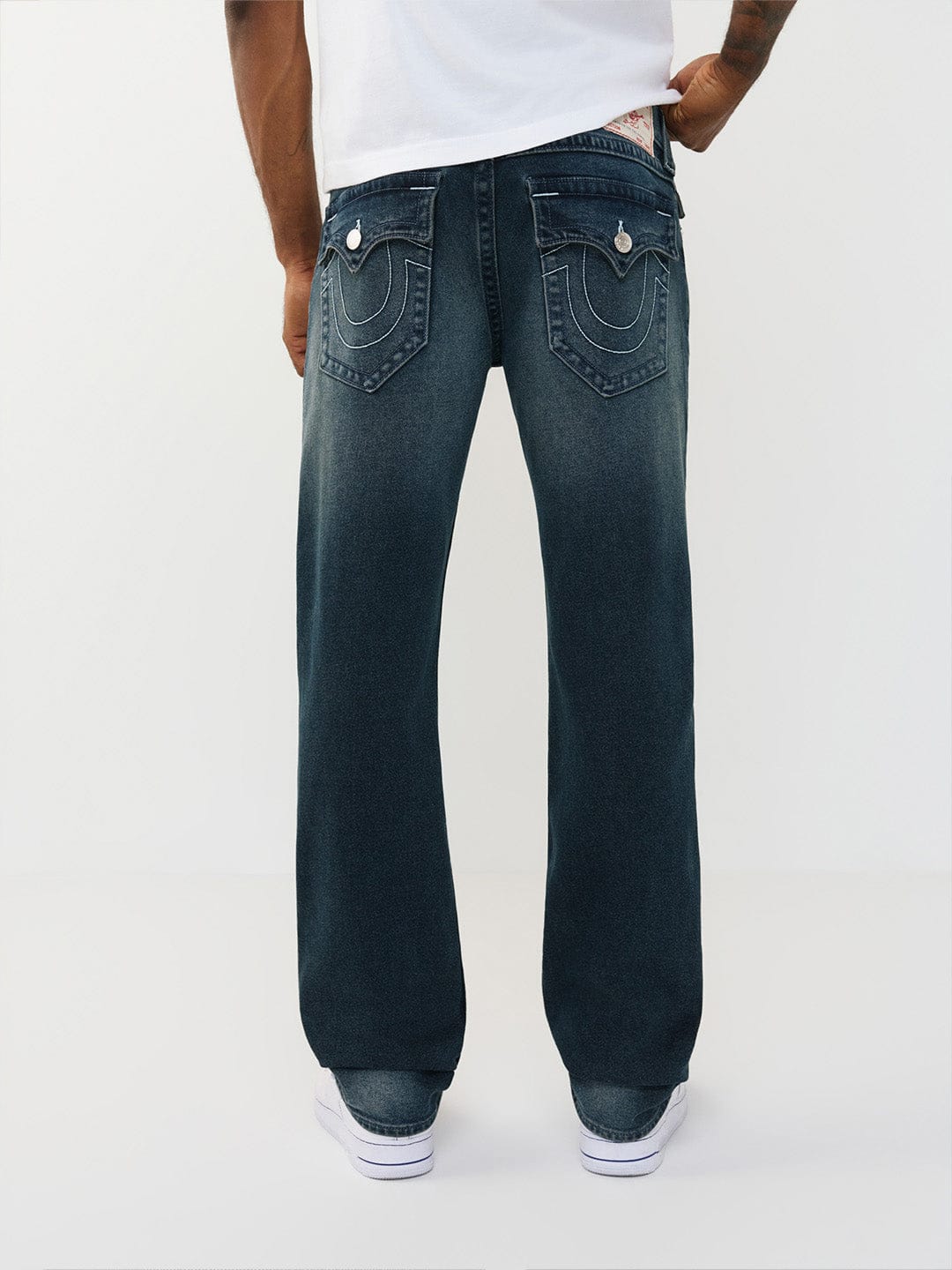 TRUE RELIGION Men Navy Blue SN Straight Fit Jeans - Image 5