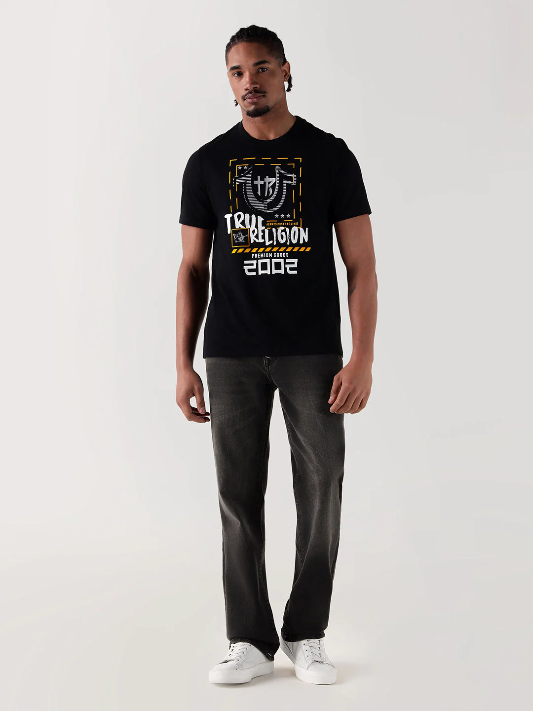 TRUE RELIGION Men Charcoal Black SN Straight Fit Jeans - Image 3