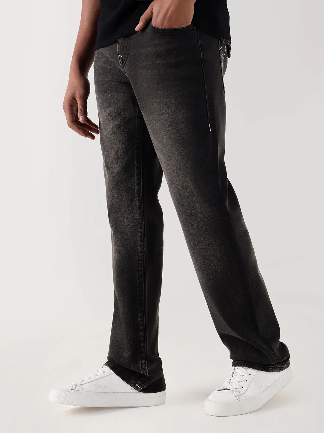 TRUE RELIGION Men Charcoal Black SN Straight Fit Jeans - Image 5