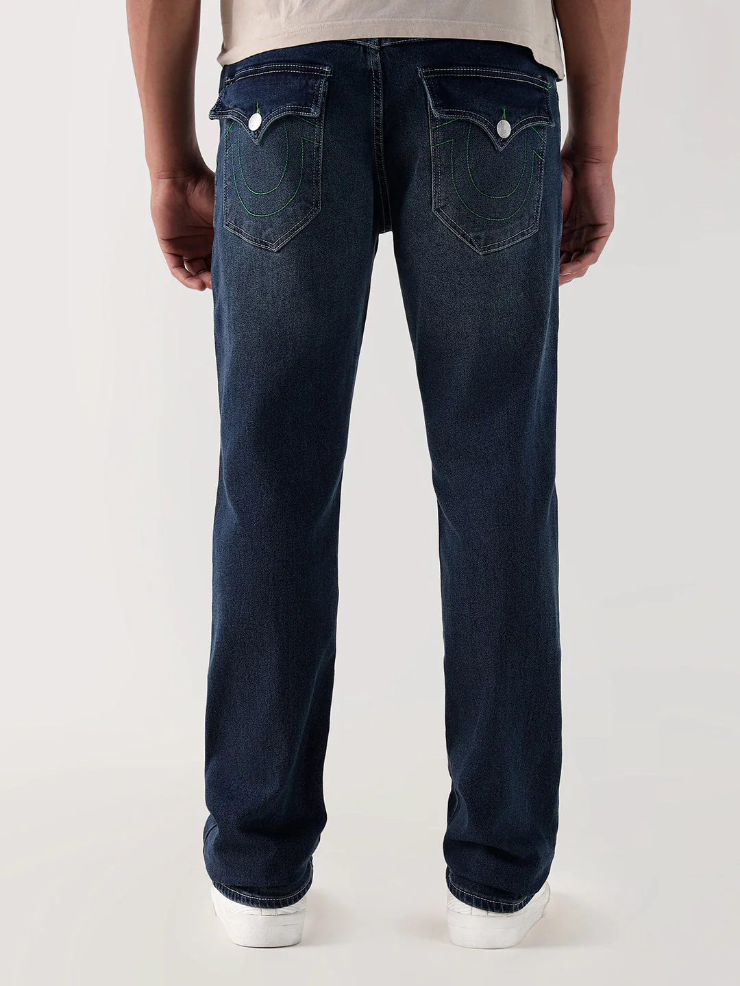 TRUE RELIGION Men Navy Blue SN Straight Fit Jeans - Image 4