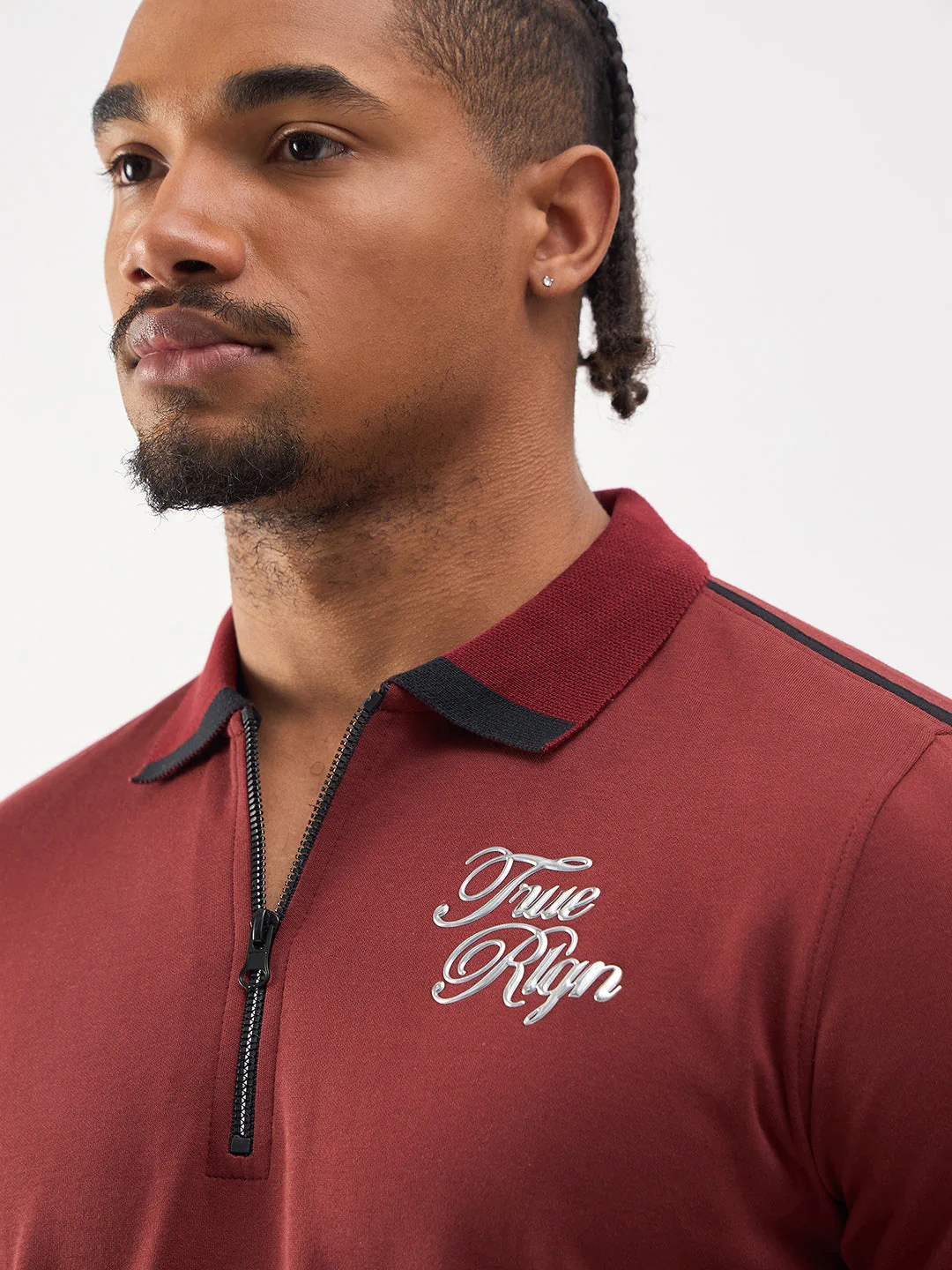 TRUE RELIGION Men Red Regular Fit Polo T-Shirt - Image 3