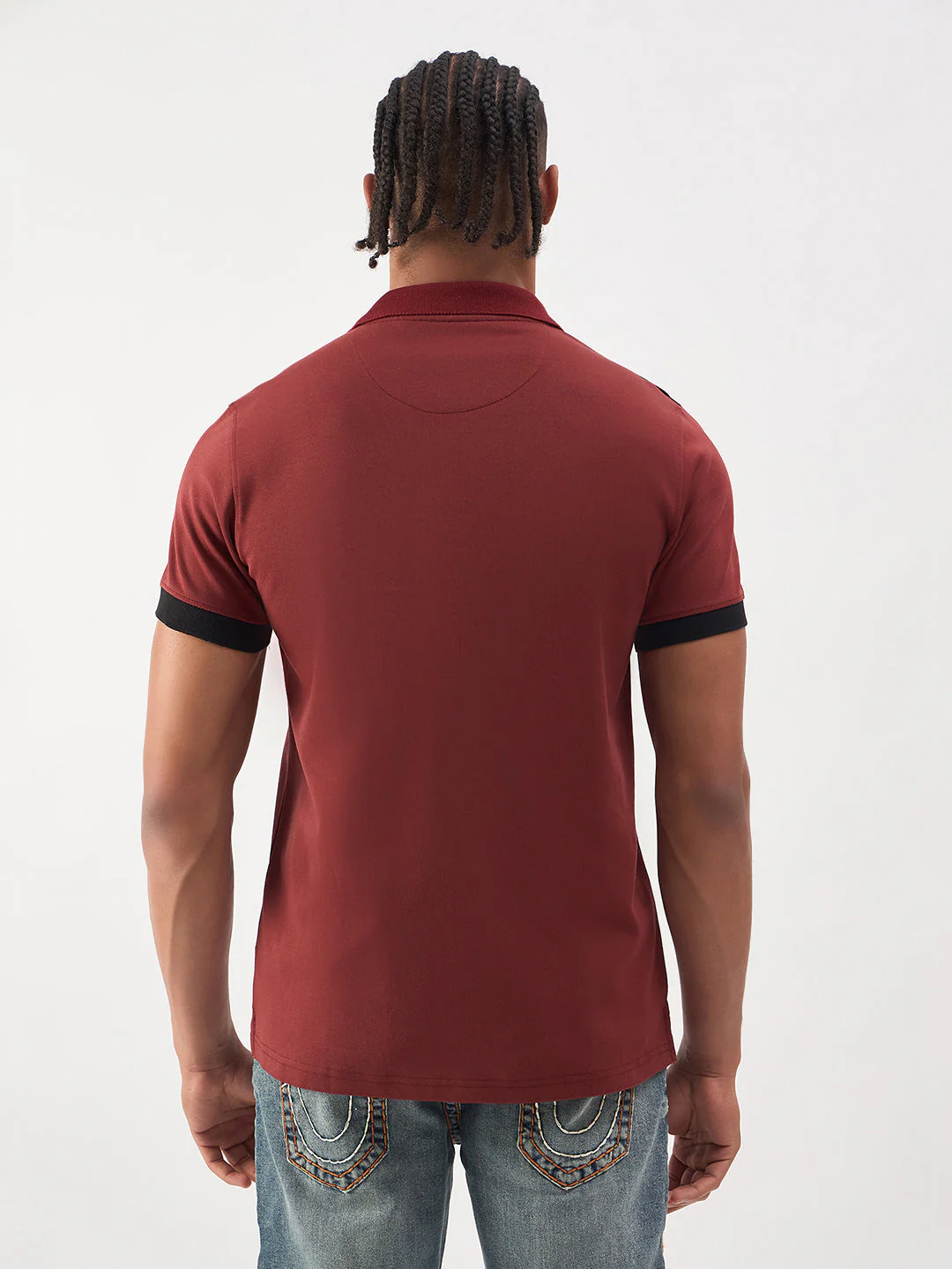TRUE RELIGION Men Red Regular Fit Polo T-Shirt - Image 4