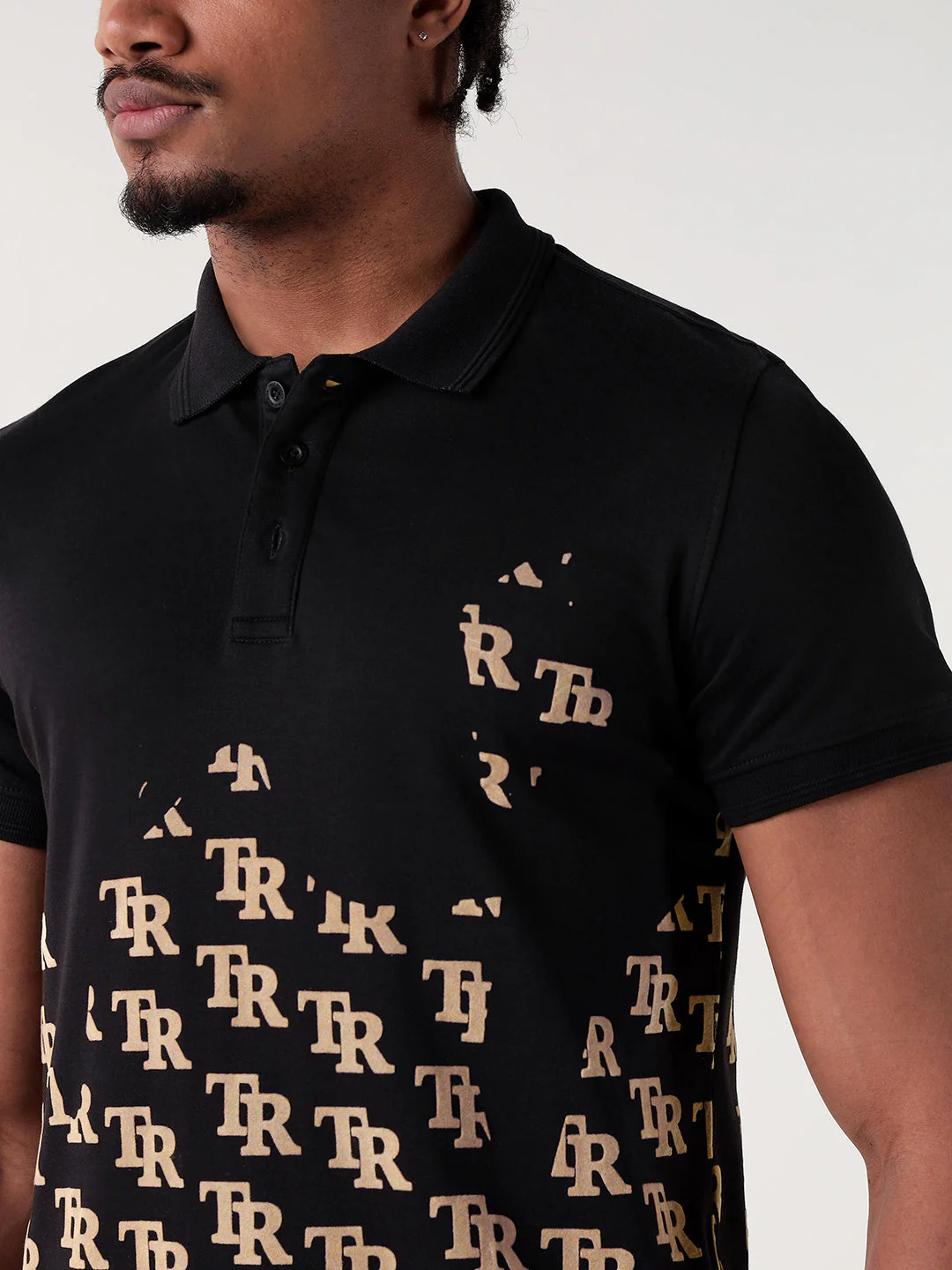 True Religion Men Black Printed Regular Fit Polo T-Shirt - Image 5