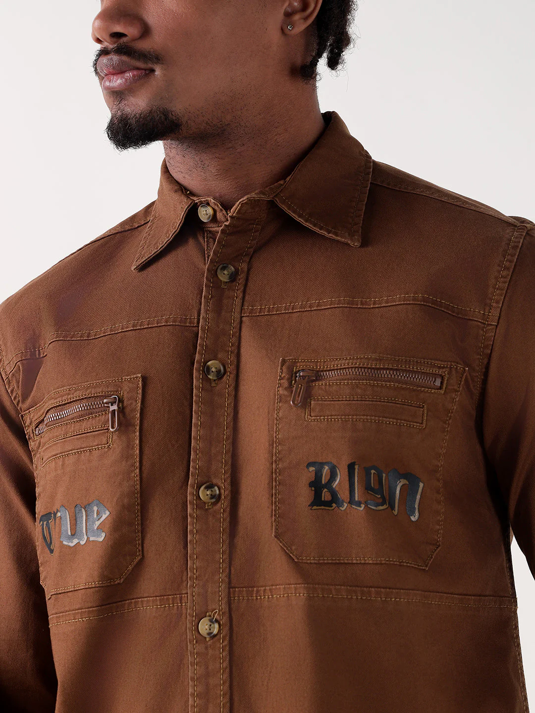TRUE RELIGION Men Brown Regular Fit Shirt - Image 7