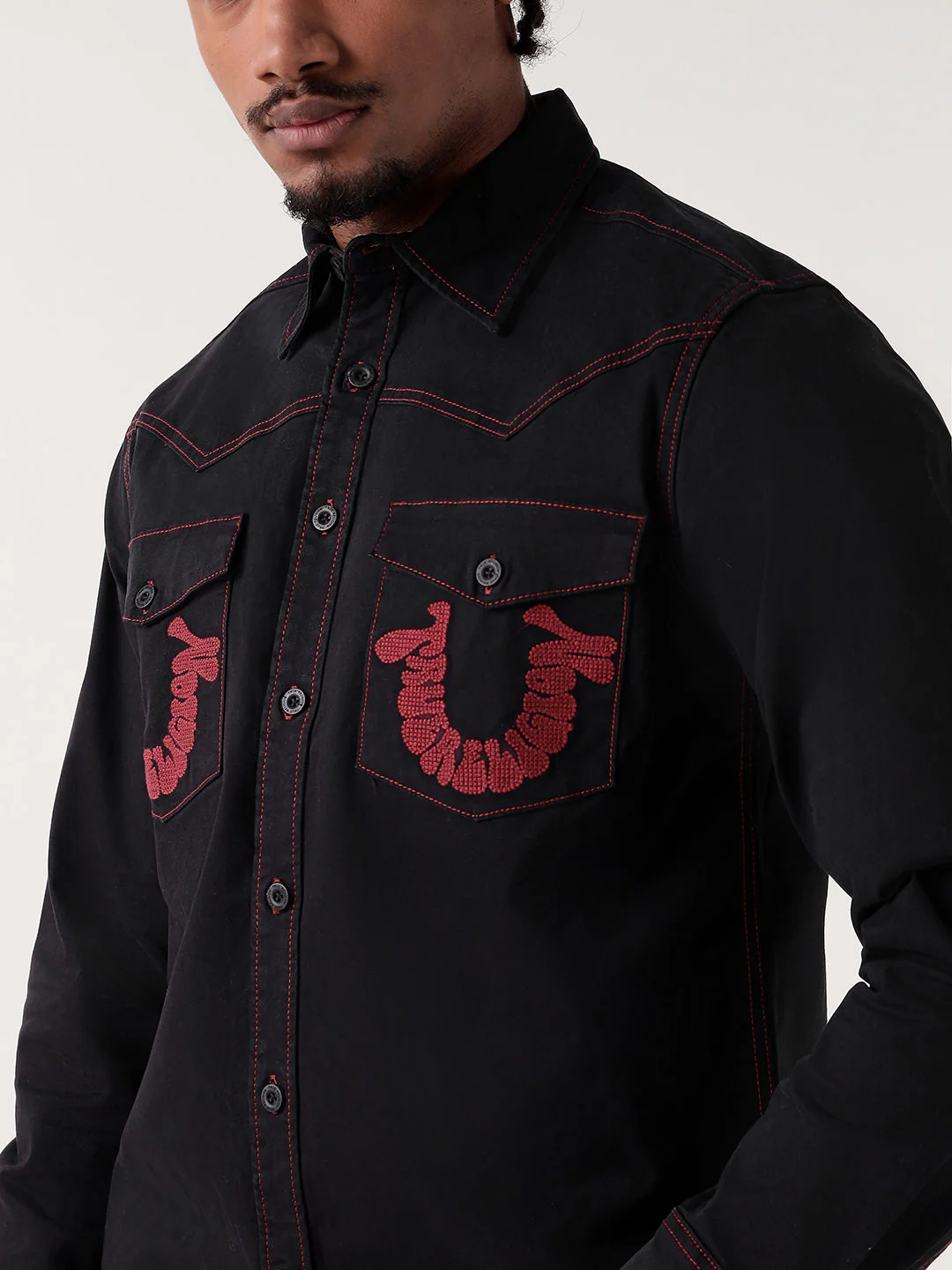 TRUE RELIGION Men Black Regular Fit Shirt - Image 5
