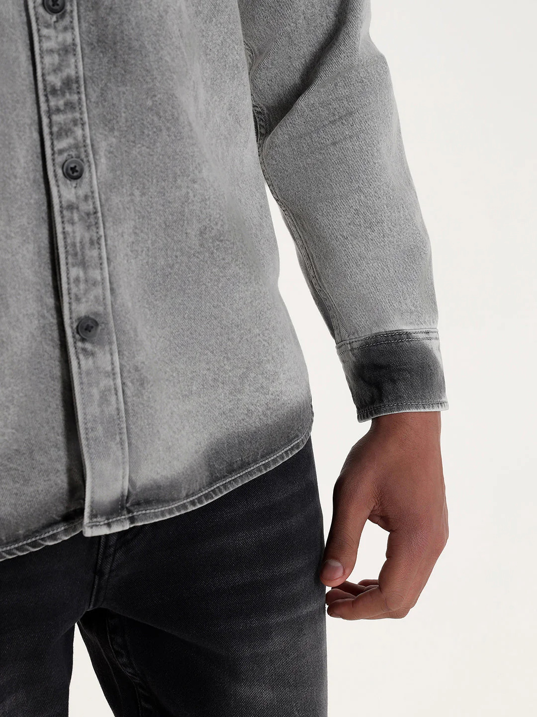TRUE RELIGION Men Grey Regular Fit Shirt - Image 8