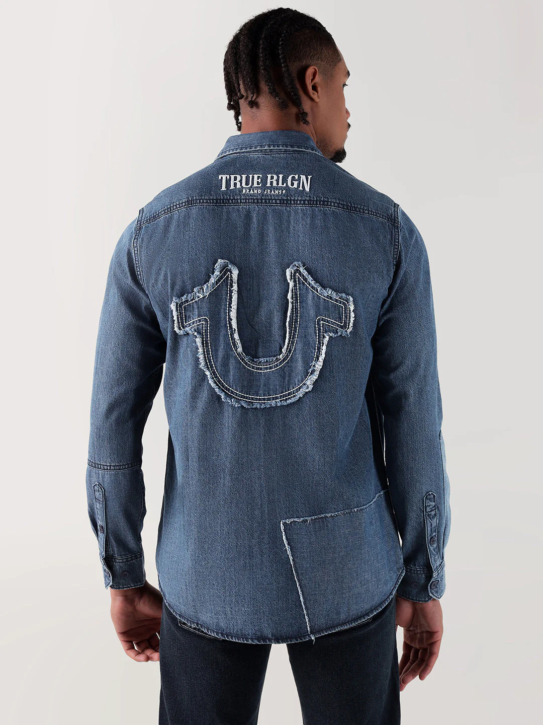 TRUE RELIGION Men Blue Regular Fit Shirt - Image 3