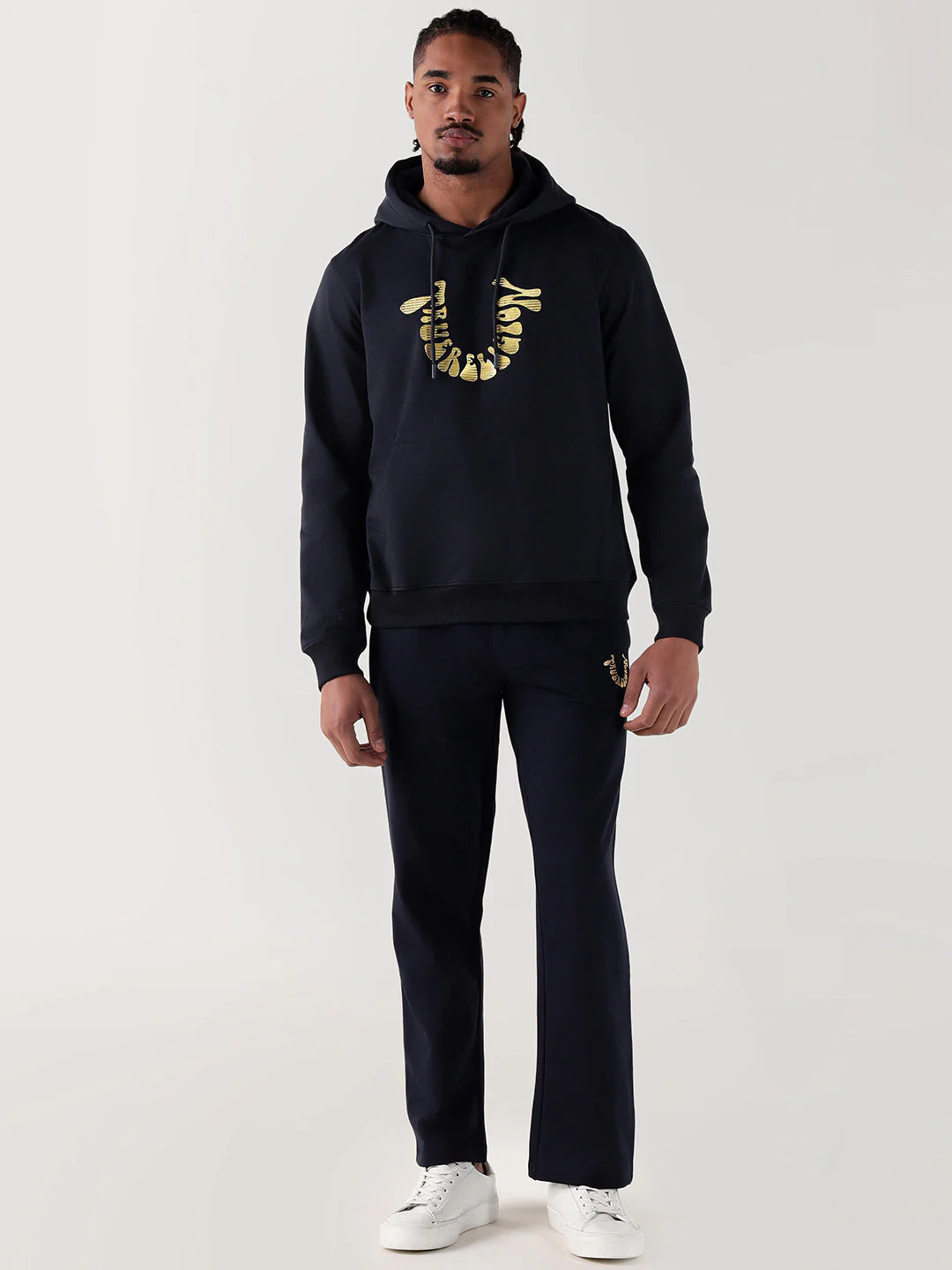 TRUE RELIGION Men Navy Blue Branded Artwork Regular Fit Hoodie - Image 2