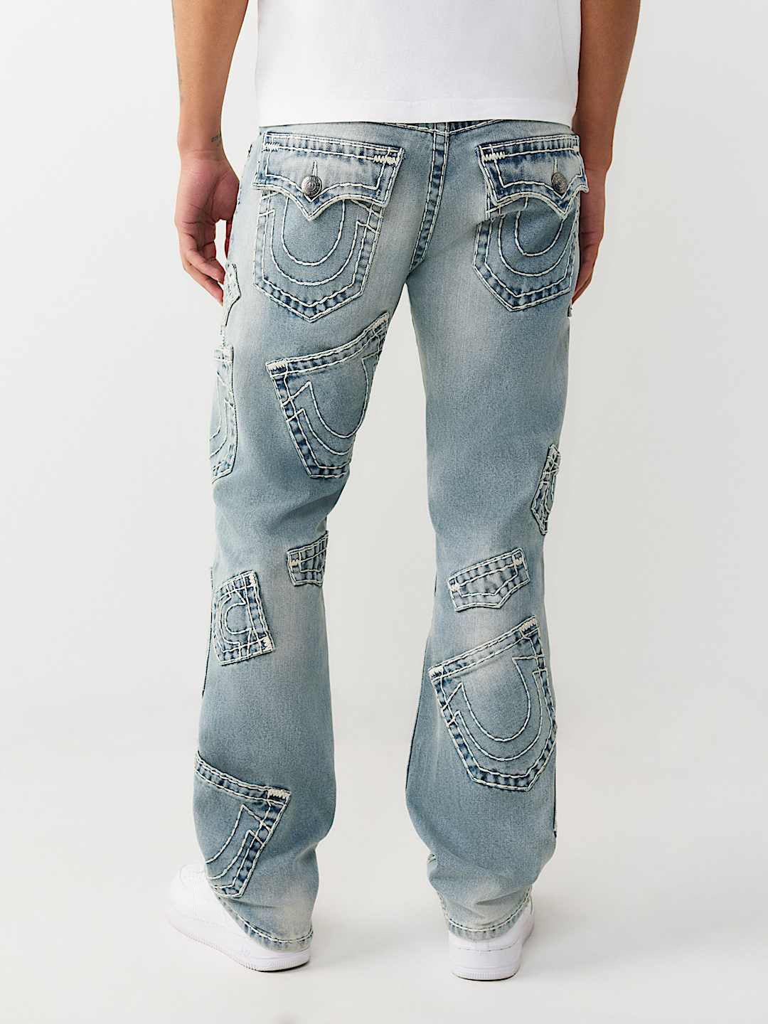 True Religion Men Blue Solid Straight Fit Super T Ricky Jeans - Image 2