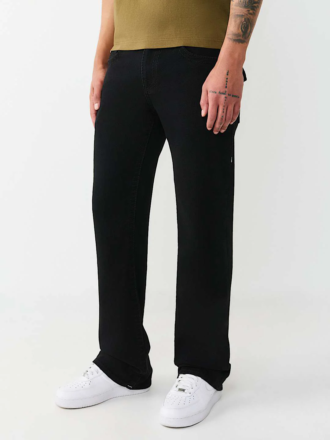 True Religion Men Black Solid Bootcut Fit Big T Billy Jeans - Image 3