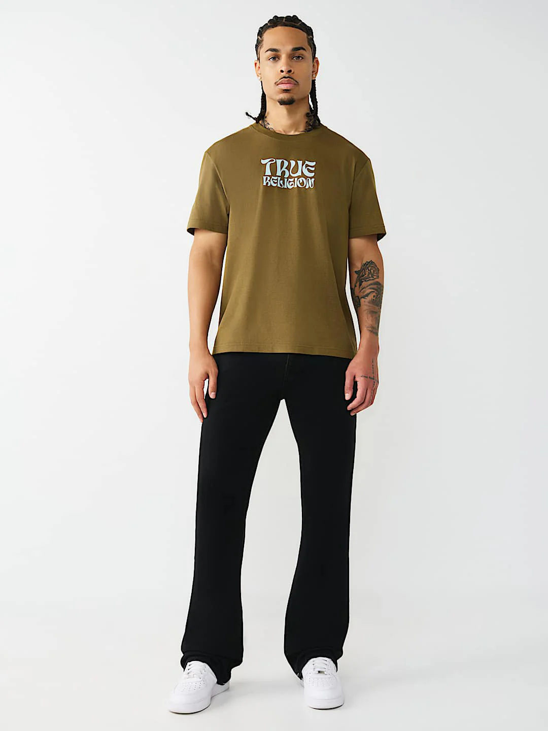 True Religion Men Black Solid Bootcut Fit Big T Billy Jeans - Image 6