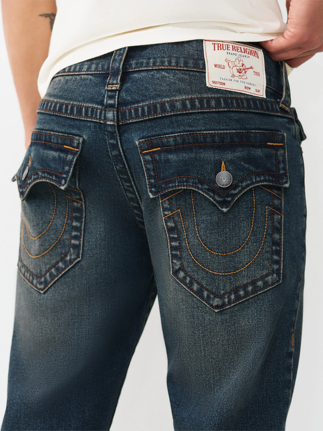 True Religion Men Blue Solid Skinny Fit SN Rocco Jeans