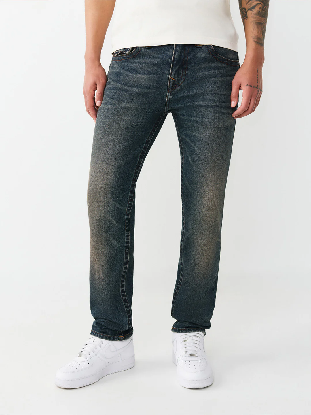 True Religion Men Blue Solid Skinny Fit SN Rocco Jeans - Image 2