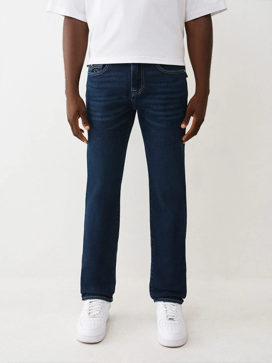 True Religion Men Navy Blue Solid Slim Fit SN Geno Jeans - Image 2