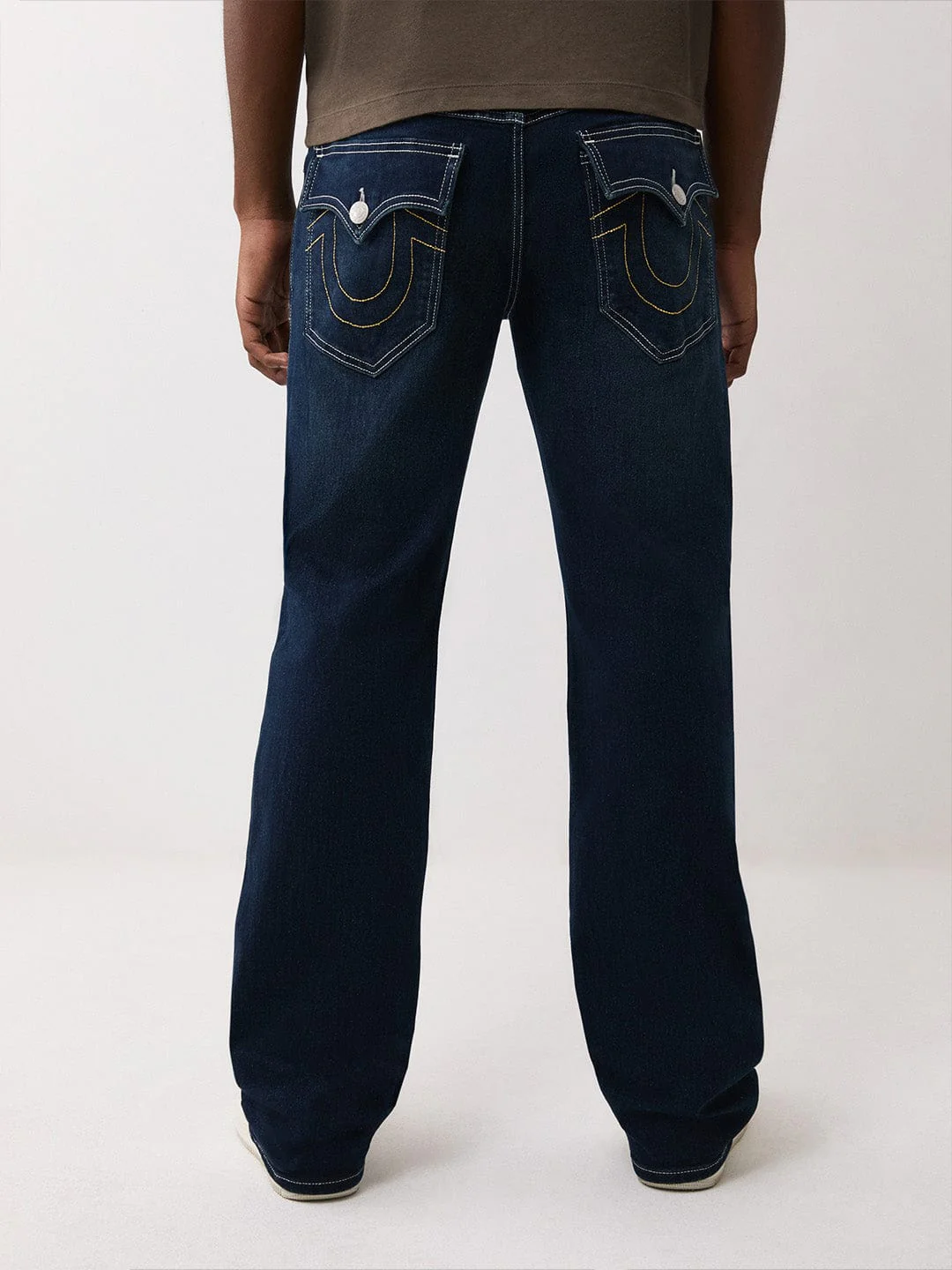 True Religion Men Blue Solid Bootcut Fit SN Billy Jeans - Image 5