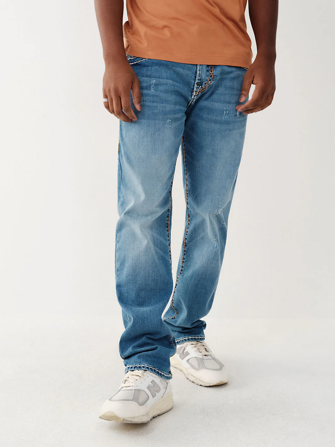 True Religion Men Super T Ricky Straight Fit Light Wash Jeans - Image 3