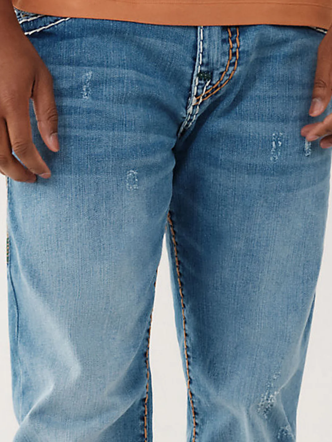 True Religion Men Super T Ricky Straight Fit Light Wash Jeans - Image 5