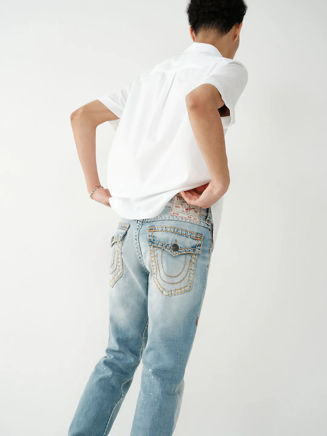 True Religion Men Super T Rocco Skinny Fit Light Wash Jeans