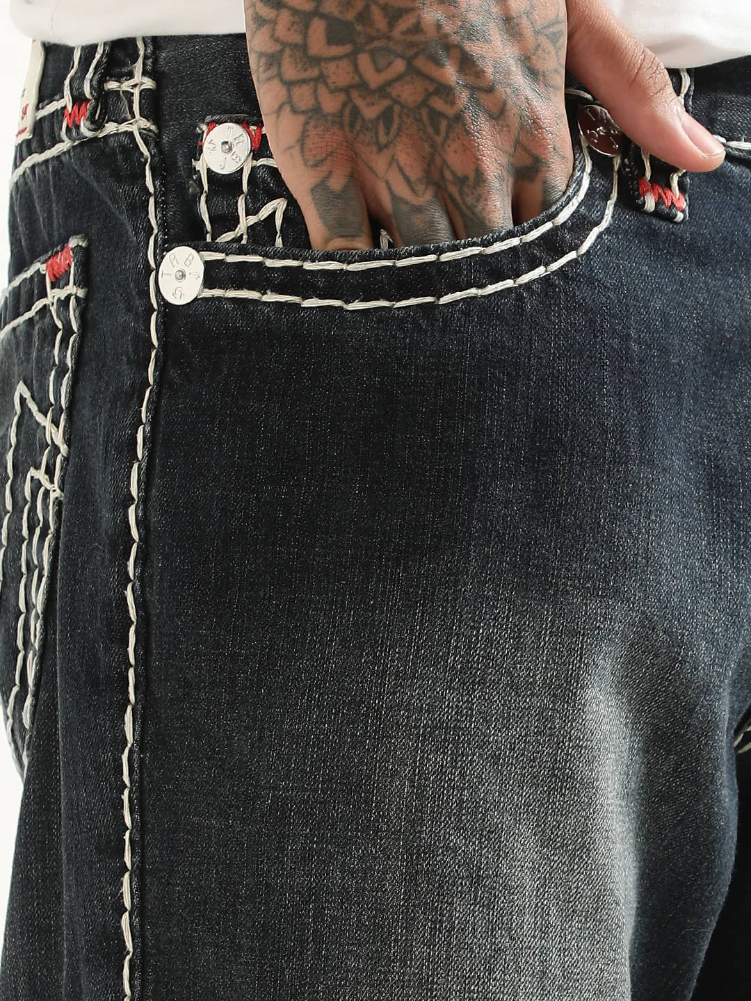 True Religion Men Super T Ricky Straight Fit Dark Wash Jeans - Image 10