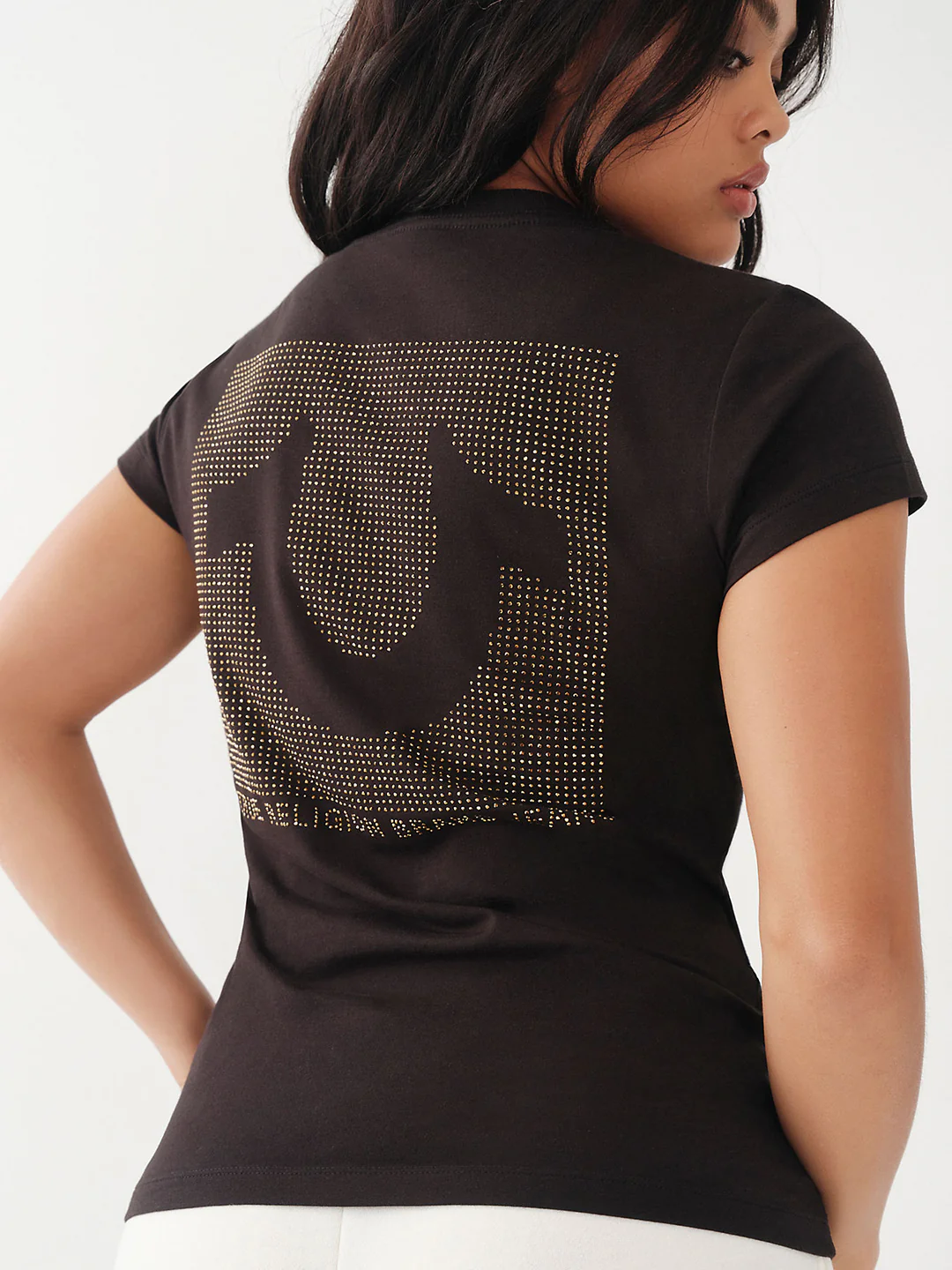 True Religion Black Crystal Logo Slim Fit T-Shirt - Image 3