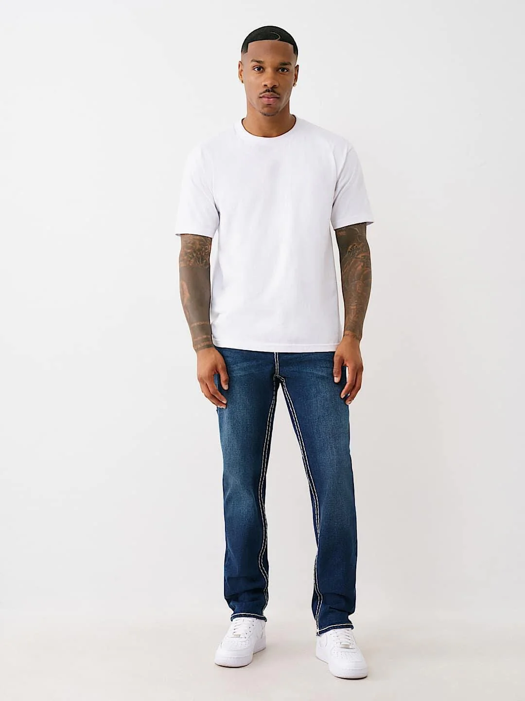 True Religion Men SUPER T Rocco Slim Fit Dark Wash Jeans - Image 3