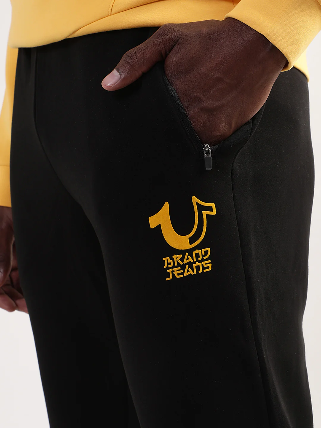 True Religion Jet Black Regular Fit Trackpants - Image 5