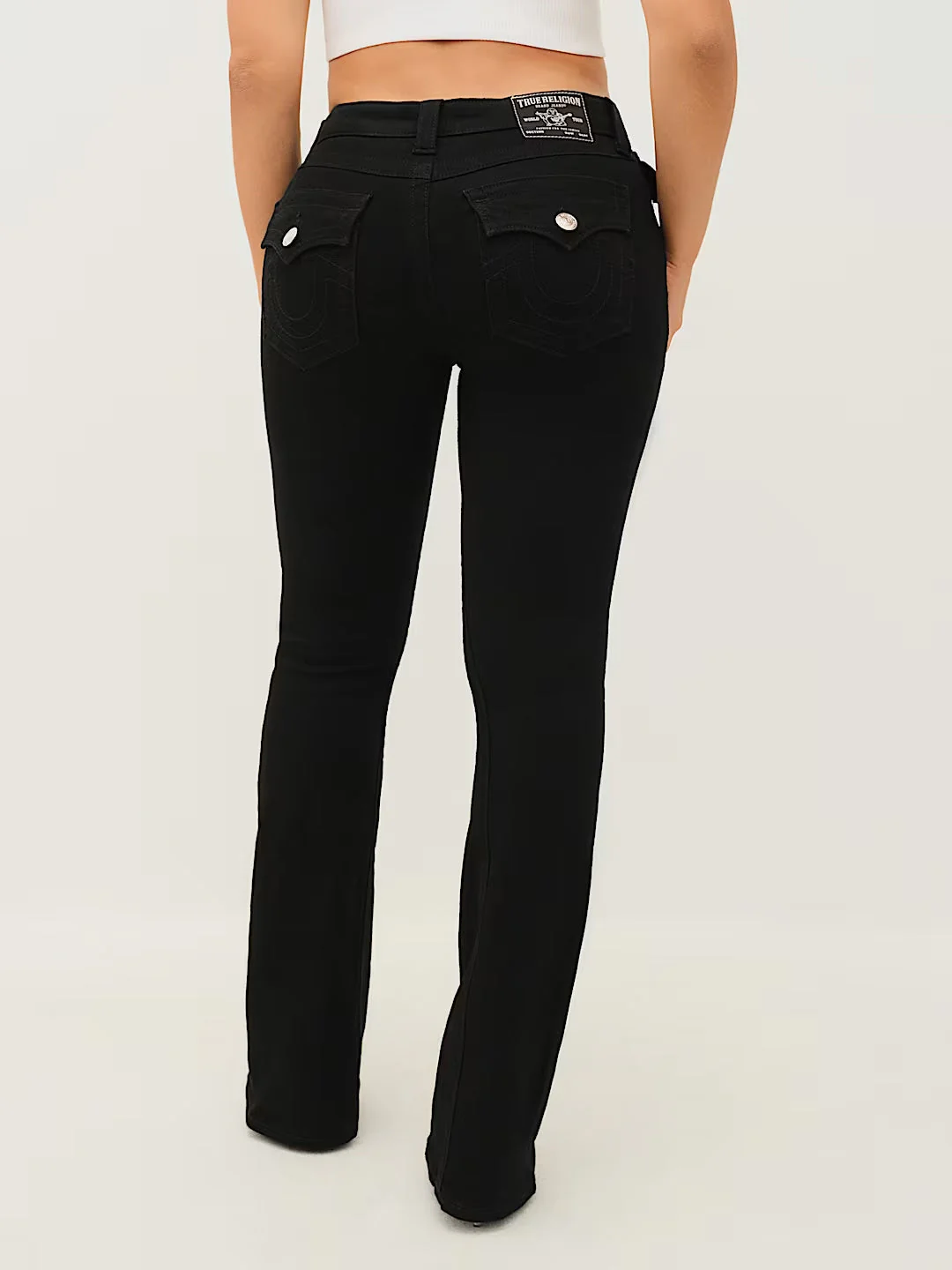 True Religion Women Black Solid Flared Fit Stretchable SN Joey Jeans - Image 2