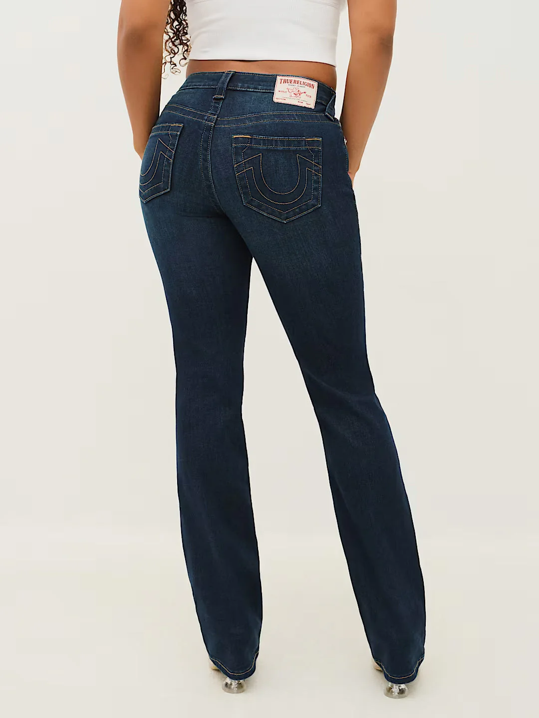 True Religion Women Navy Blue Solid Straight Fit Stretchable SN Billie Jeans - Image 2