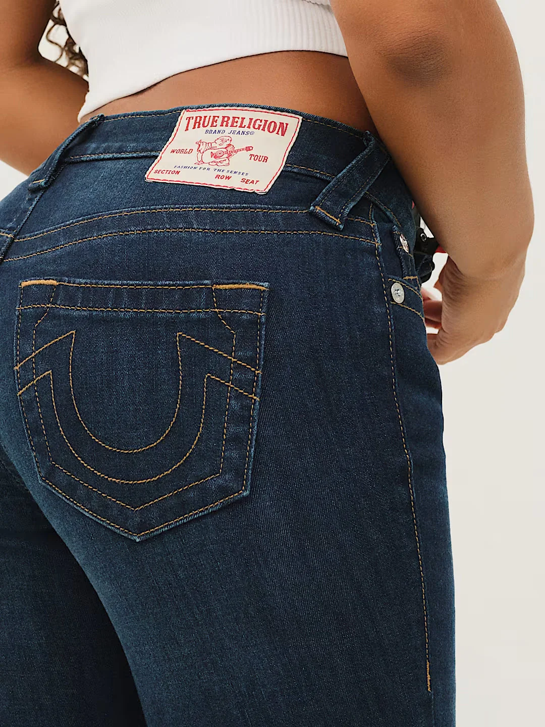 True Religion Women Navy Blue Solid Straight Fit Stretchable SN Billie Jeans - Image 4