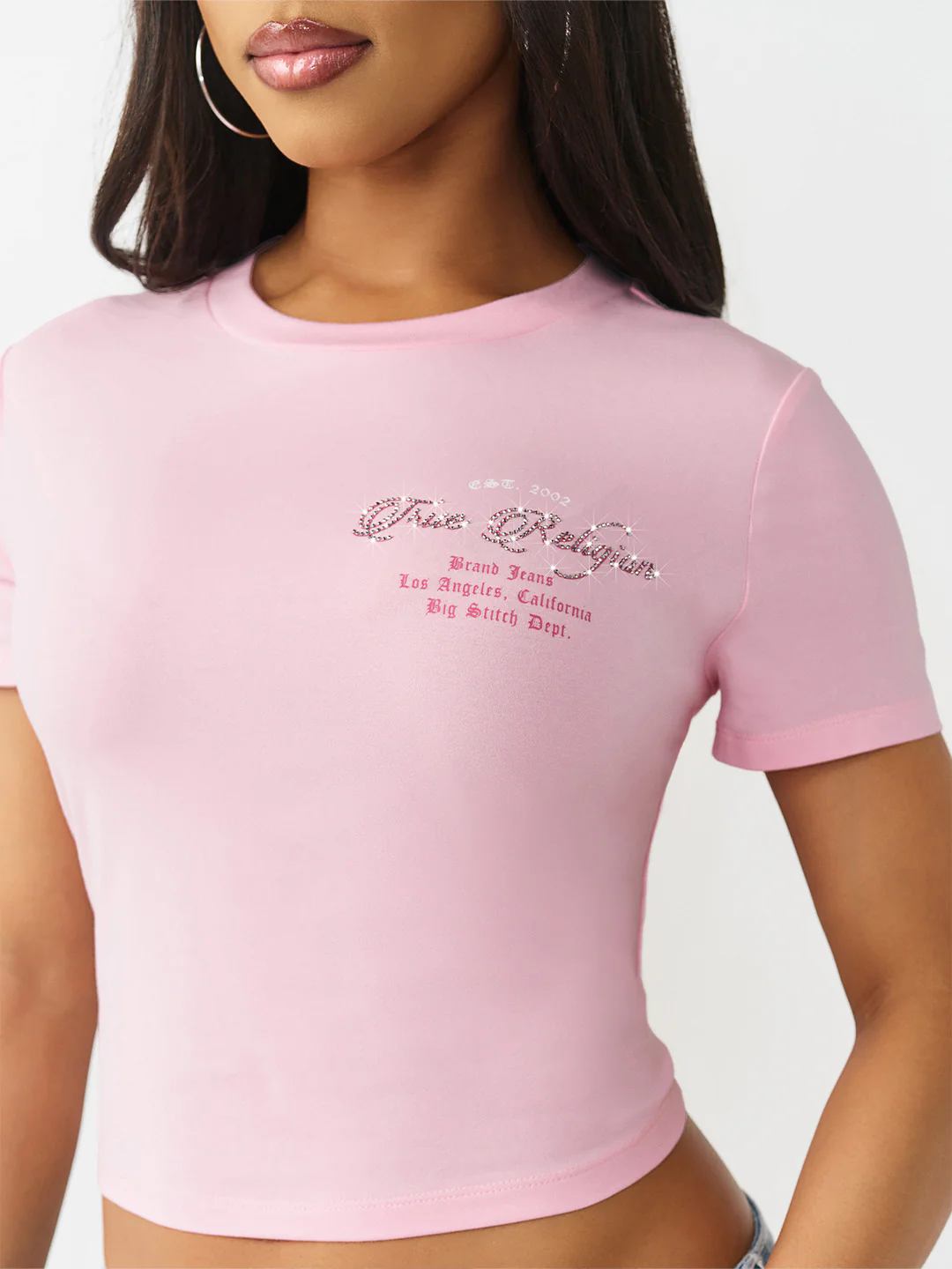 True Religion Women Pink Printed Regular Fit T-Shirt - Image 4