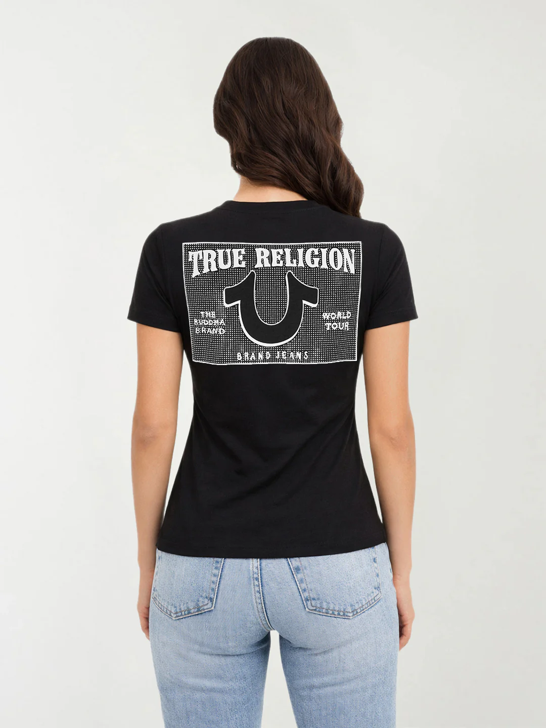 True Religion Women Black Printed Slim Fit T-Shirt - Image 3