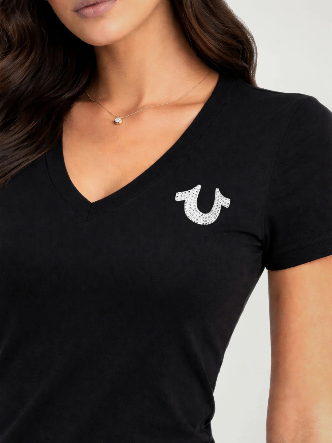 True Religion Women Black Printed Slim Fit T-Shirt - Image 4