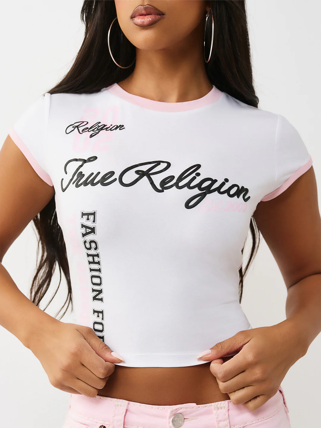 True Religion Women White Printed Regular Fit T-Shirt - Image 5