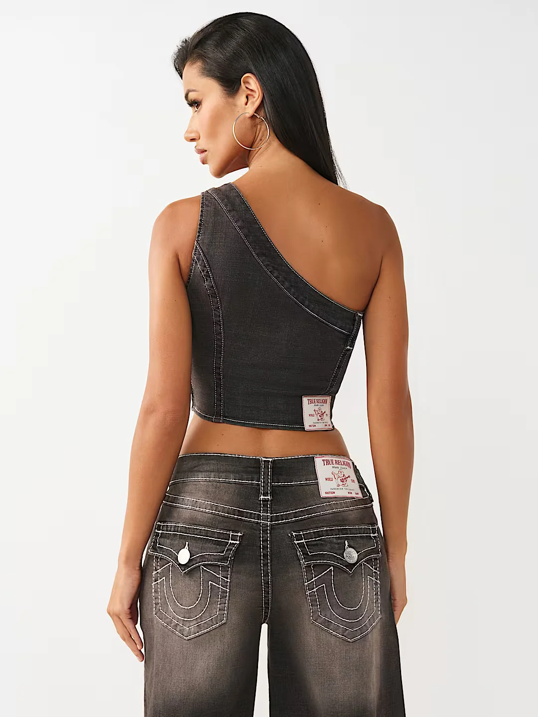 True Religion Women Brown Solid Skinny Fit Top - Image 6