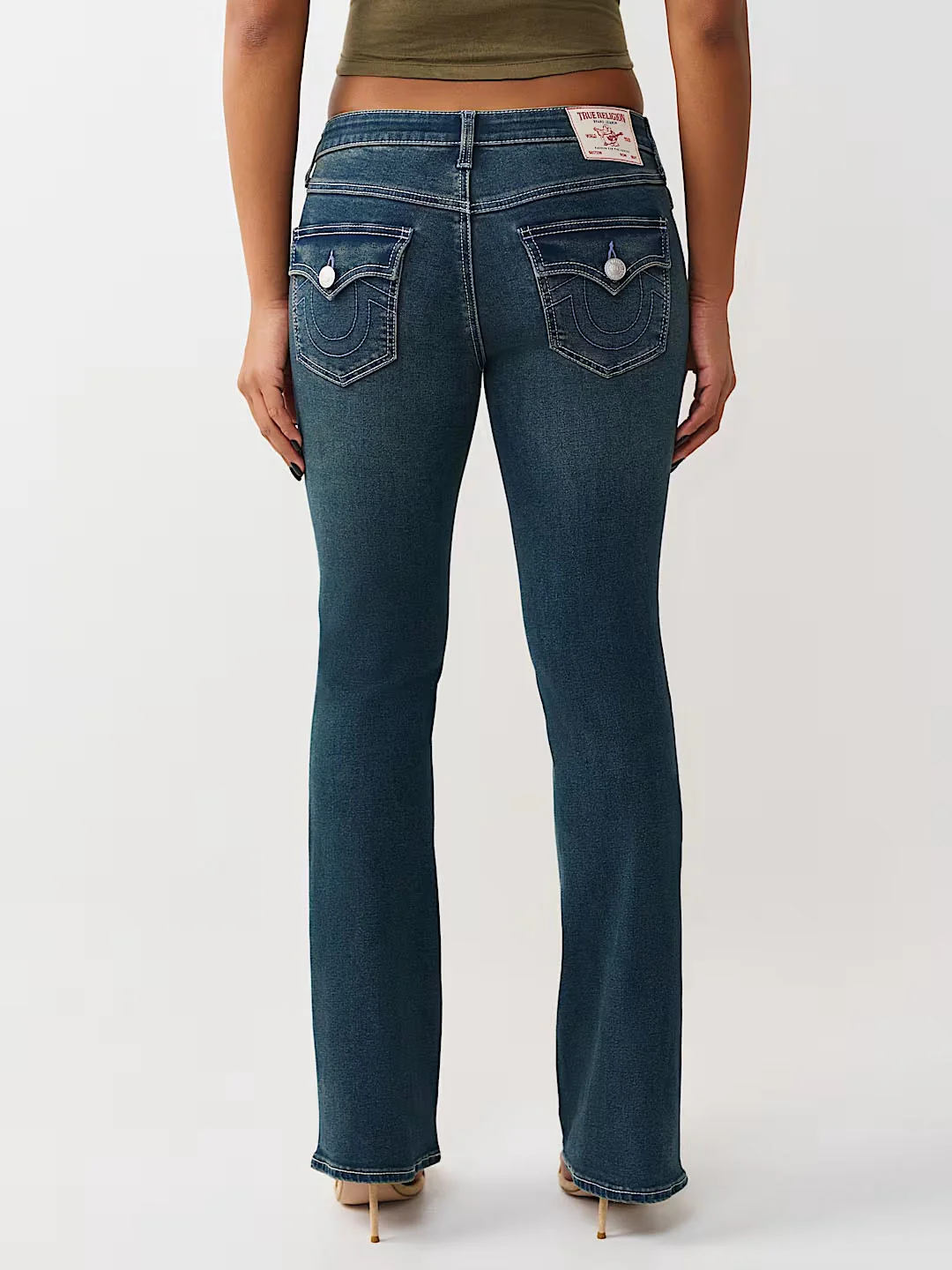 True Religion Women Blue Solid Bootcut Stretchable SN Becca Jeans - Image 4
